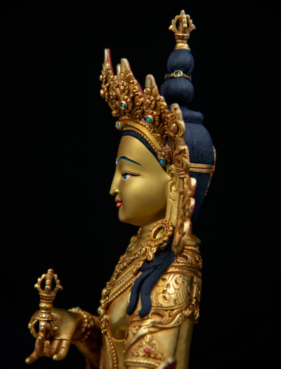 Vajrasattva- Double lotus- 12 inch Full-gold antique (2.1)