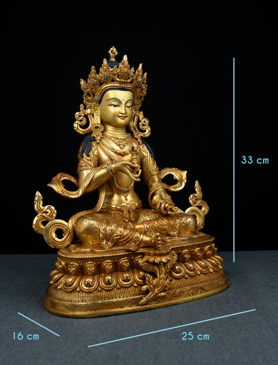 Vajrasattva- Double lotus- 12 inch Full-gold antique (2.1)