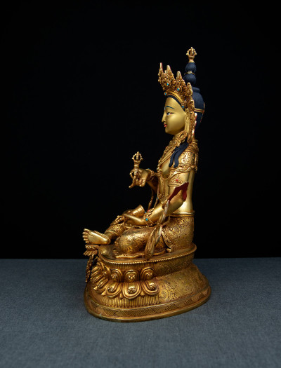 Vajrasattva- Double lotus- 12 inch Full-gold antique (2.1)