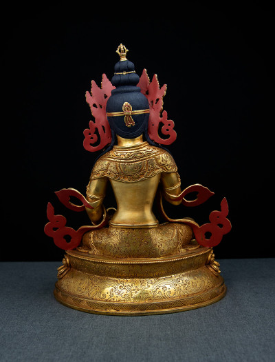 Vajrasattva- Double lotus- 12 inch Full-gold antique (2.1)