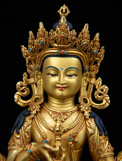 Vajrasattva- Double lotus- 12 inch Full-gold antique (2.1)