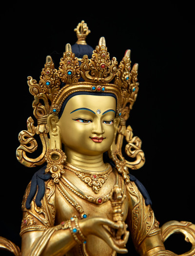 Vajrasattva- Double lotus- 12 inch Full-gold antique (2.1)