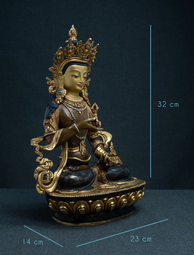 Vajrasattva- 12 inch Part-gold two-toned antique