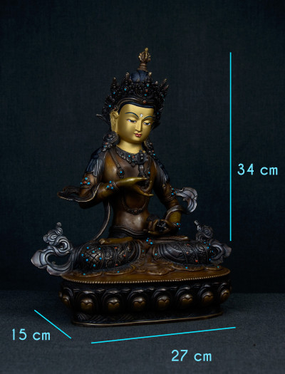 Vajrasattva- 13 inch Copper two-toned antique (2.1)