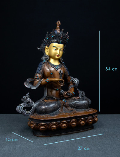 Vajrasattva- 13 inch Copper two-toned antique (2.2)