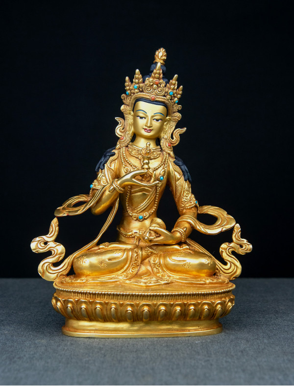 Vajrasattva- 8 inch 24k Full-Gold antique  (2.1)