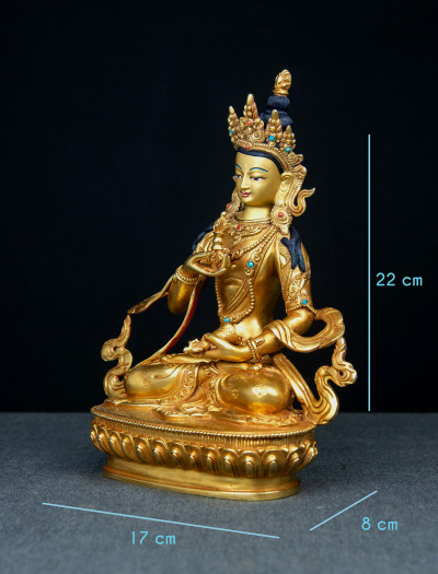 Vajrasattva- 8 inch 24k Full-Gold antique  (2.1)