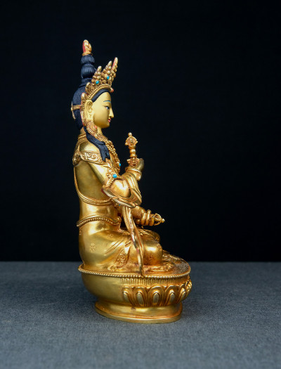 Vajrasattva- 8 inch 24k Full-Gold antique  (2.1)