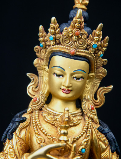 Vajrasattva- 8 inch 24k Full-Gold antique  (2.1)