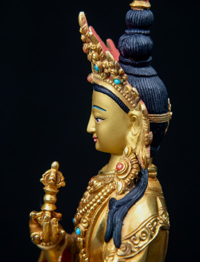 Vajrasattva- 8 inch 24k Full-Gold antique  (2.1)