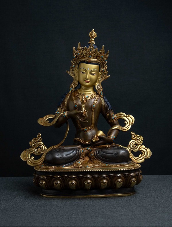 Vajrasattva- 13 inch 24k Part-gold two-toned antique