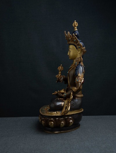 Vajrasattva- 13 inch 24k Part-gold two-toned antique