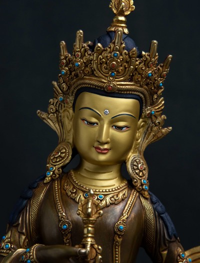 Vajrasattva- 13 inch 24k Part-gold two-toned antique