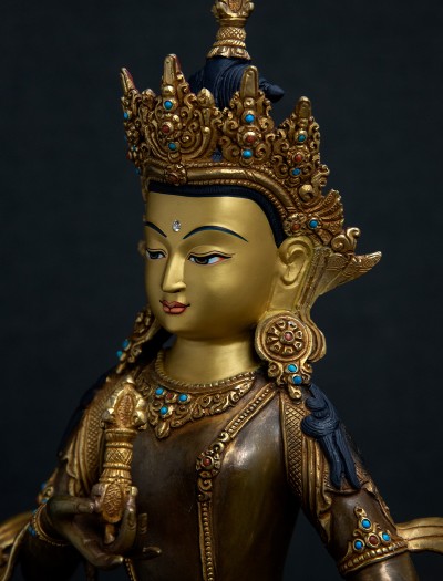 Vajrasattva- 13 inch 24k Part-gold two-toned antique (2.2)