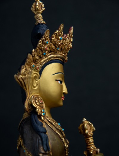 Vajrasattva- 13 inch 24k Part-gold two-toned antique (2.2)