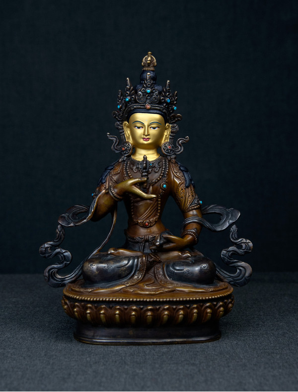 Vajrasattva- 8 inch 24k Copper Two-toned oxidized