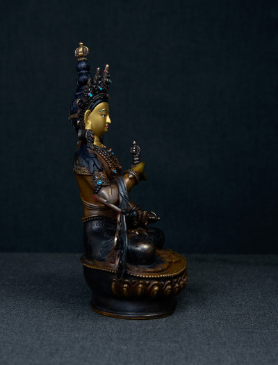 Vajrasattva- 8 inch 24k Copper Two-toned oxidized