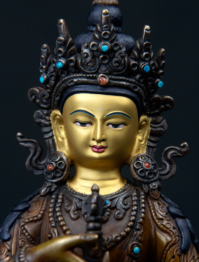 Vajrasattva- 8 inch 24k Copper Two-toned oxidized
