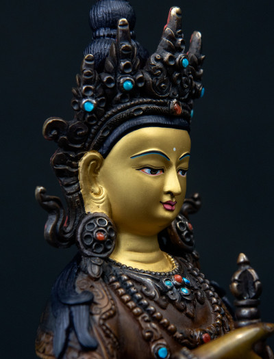 Vajrasattva- 8 inch 24k Copper Two-toned oxidized