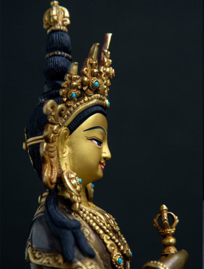Vajrasattva- 8 inch 24k Part-gold Two-toned antique