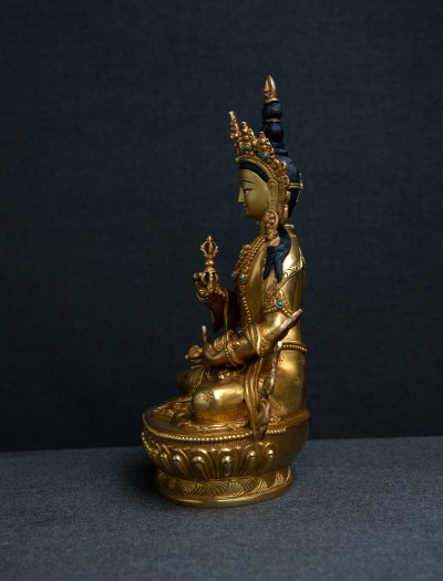 Vajrasattva- 8 inch 24k Full-Gold antique 1.1