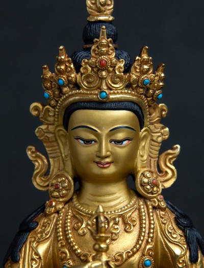Vajrasattva- 8 inch 24k Full-Gold antique 1.1