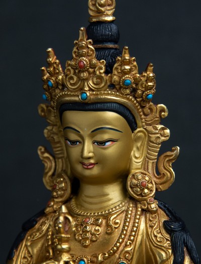 Vajrasattva- 8 inch 24k Full-Gold antique 1.1