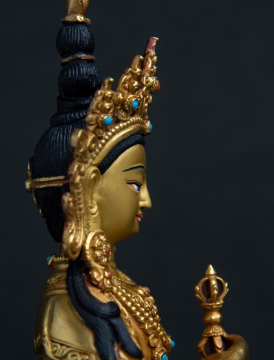 Vajrasattva- 8 inch 24k Full-Gold antique 1.1