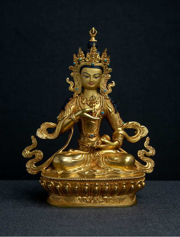 Vajrasattva- 8 inch 24k Full-Gold antique 1.2