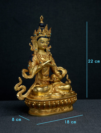 Vajrasattva- 8 inch 24k Full-Gold antique 1.2