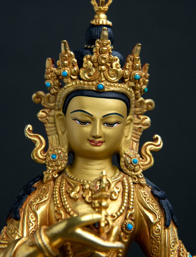 Vajrasattva- 8 inch 24k Full-Gold antique 1.2
