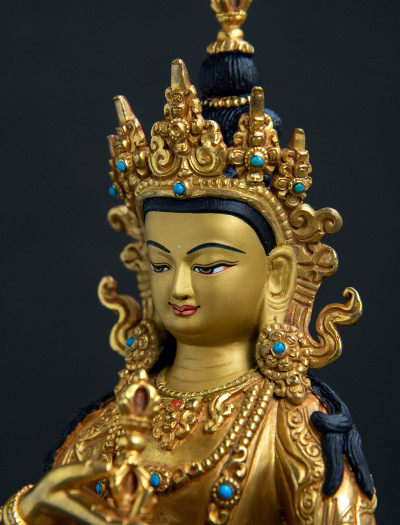 Vajrasattva- 8 inch 24k Full-Gold antique 1.2