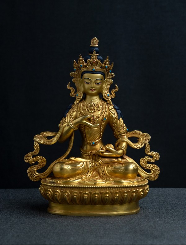 Vajrasattva- 8 inch 24k Full-Gold antique 