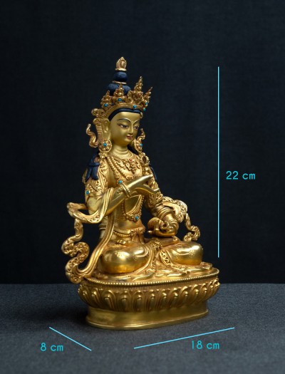 Vajrasattva- 8 inch 24k Full-Gold antique 