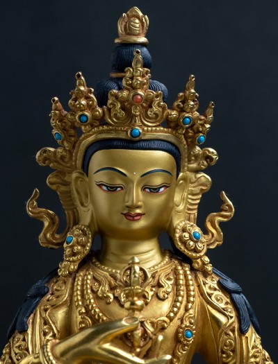 Vajrasattva- 8 inch 24k Full-Gold antique 