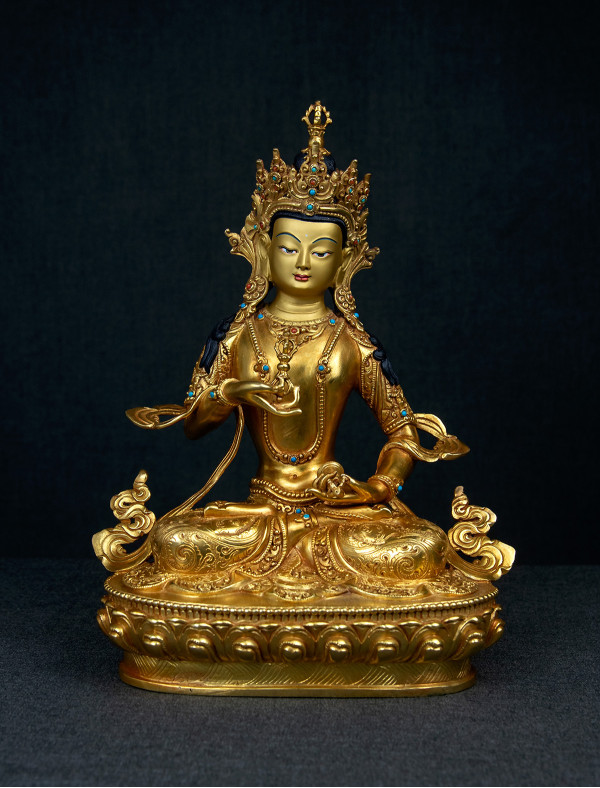 Vajrasattva- 9 inch 24k Full-gold antique