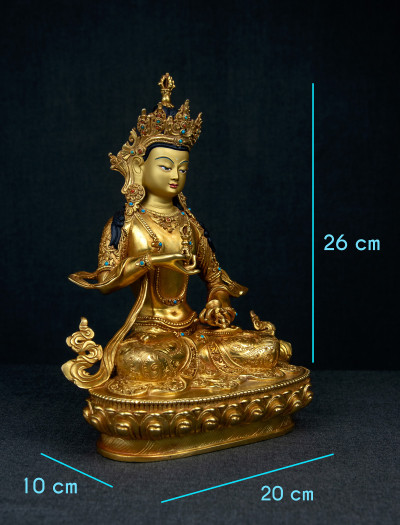 Vajrasattva- 9 inch 24k Full-gold antique