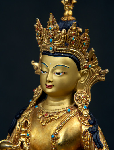 Vajrasattva- 9 inch 24k Full-gold antique