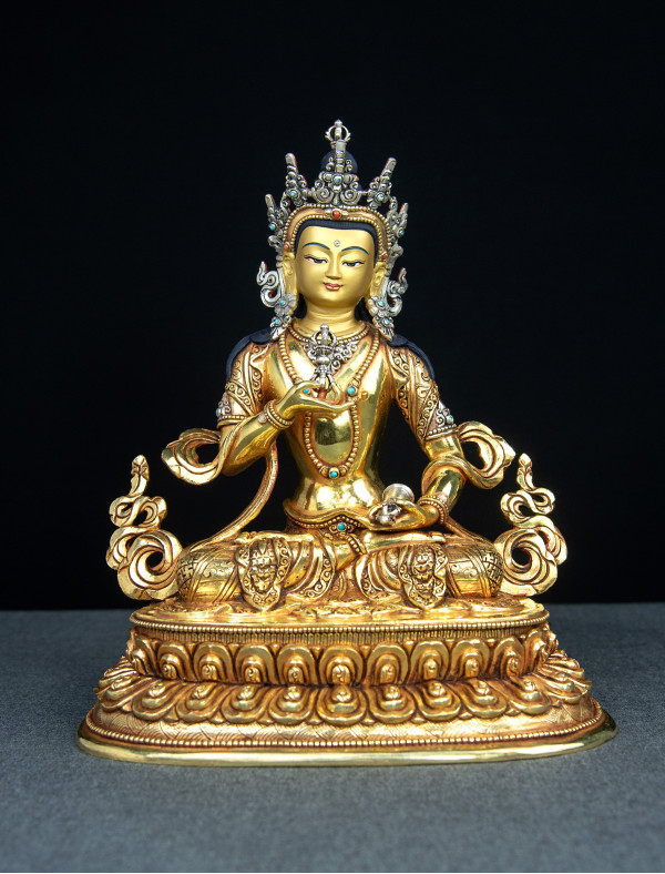 Vajrasattva- Double lotus- 9 inch 24k Full-gold antique 