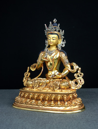 Vajrasattva- Double lotus- 9 inch 24k Full-gold antique 