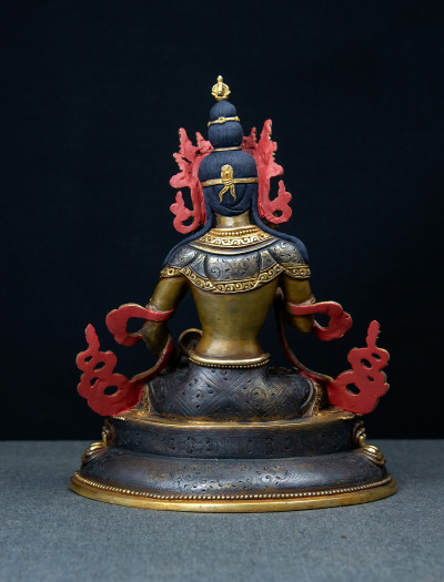 Vajrasattva- Double lotus- 9 inch 24k Part-gold two-toned antique 