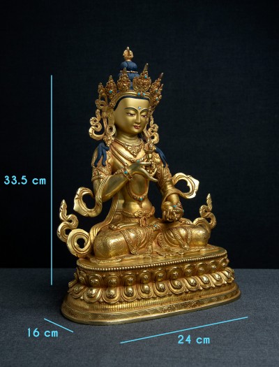 Vajrasattva- Double lotus- 12 inch Full-gold antique (1.1)