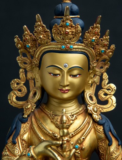 Vajrasattva- Double lotus- 12 inch Full-gold antique (1.1)
