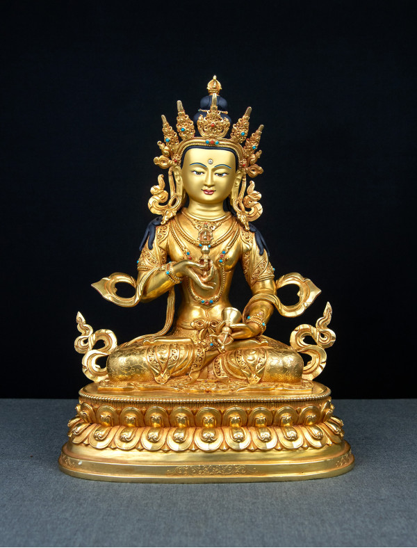 Vajrasattva- Double lotus- 12 inch Full-gold antique (1.2)
