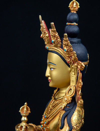 Vajrasattva- Double lotus- 12 inch Full-gold antique (1.2)