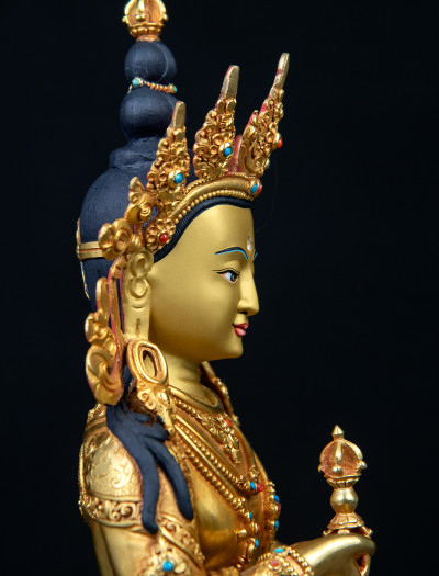 Vajrasattva- Double lotus- 12 inch Full-gold antique (1.2)