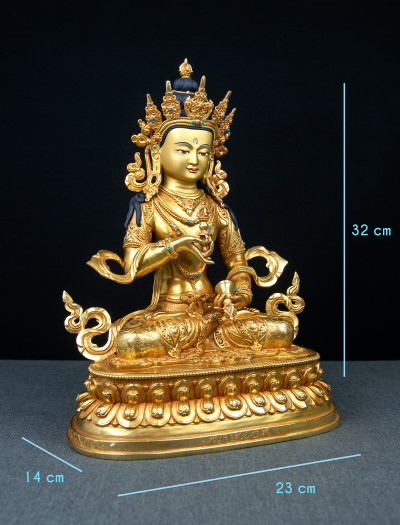 Vajrasattva- Double lotus- 12 inch Full-gold antique (1.2)