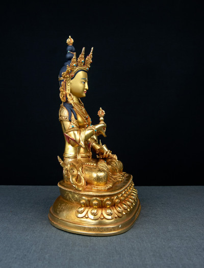 Vajrasattva- Double lotus- 12 inch Full-gold antique (1.2)