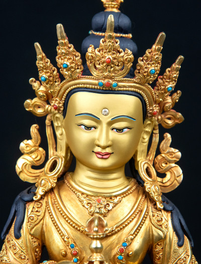 Vajrasattva- Double lotus- 12 inch Full-gold antique (1.2)