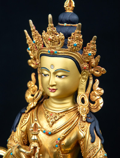 Vajrasattva- Double lotus- 12 inch Full-gold antique (1.2)